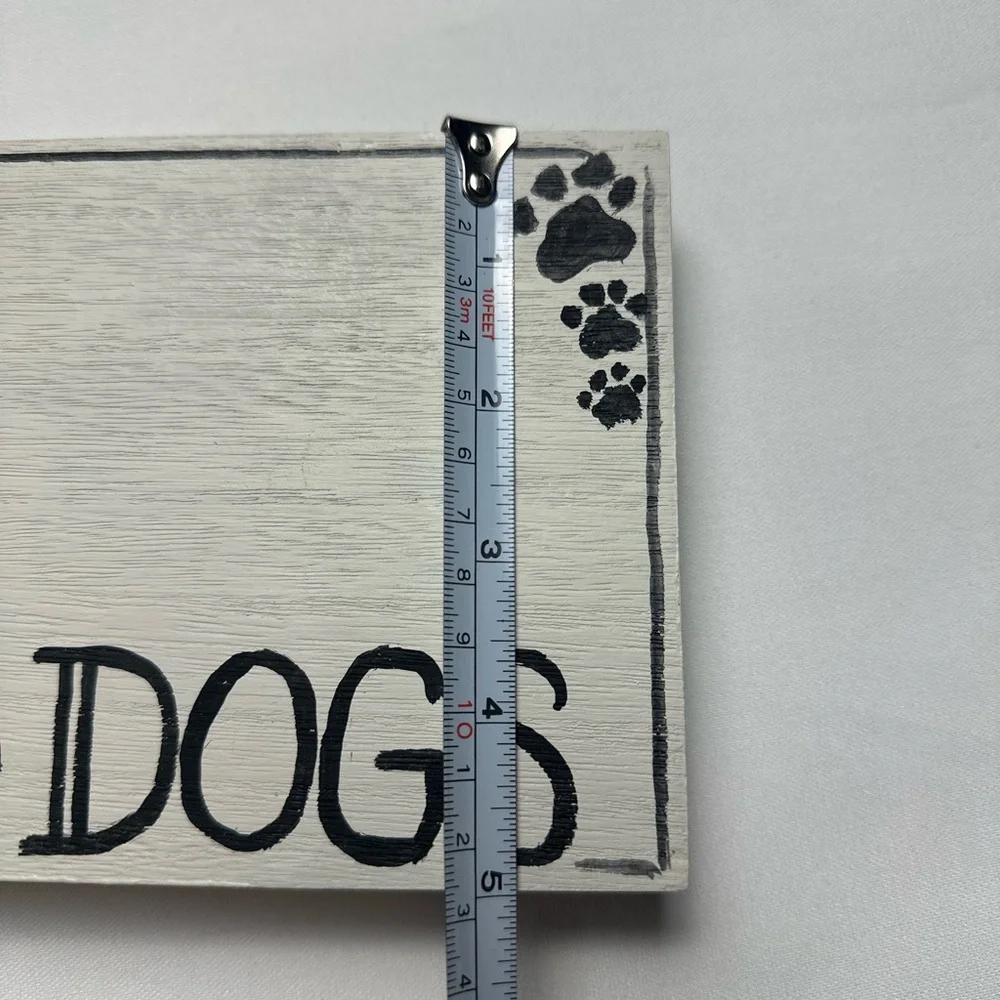Handcrafted painted upcycled piece of art. “You me and the dogs” Wall decor.